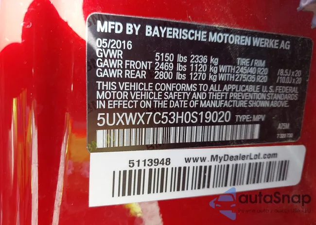 5UXWX7C53H0S19020: 44104928