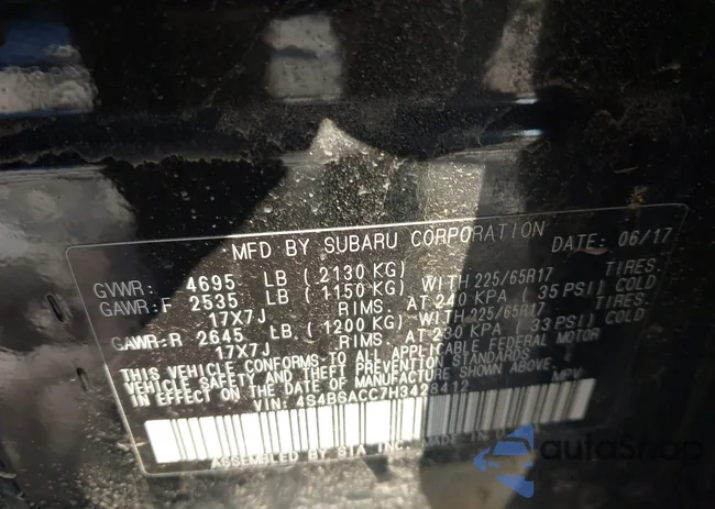 4S4BSACC7H3428412: 44104929