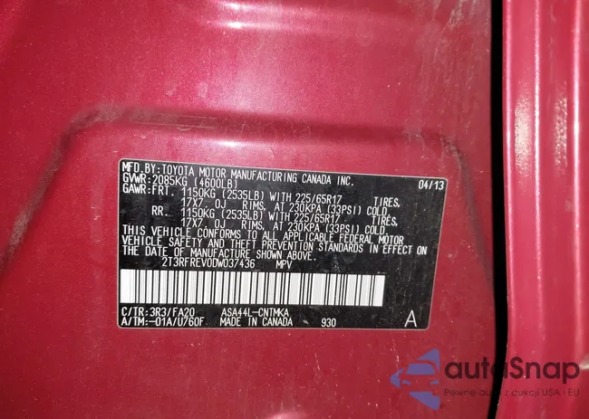 2T3RFREV0DW037436: 44104939