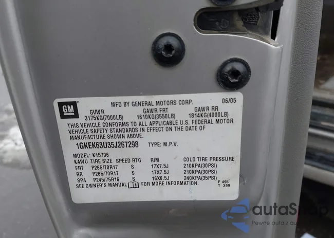 1GKEK63U35J267298: 44104957