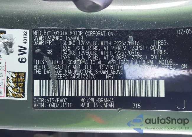 JTEEP21A450132170: 44105013