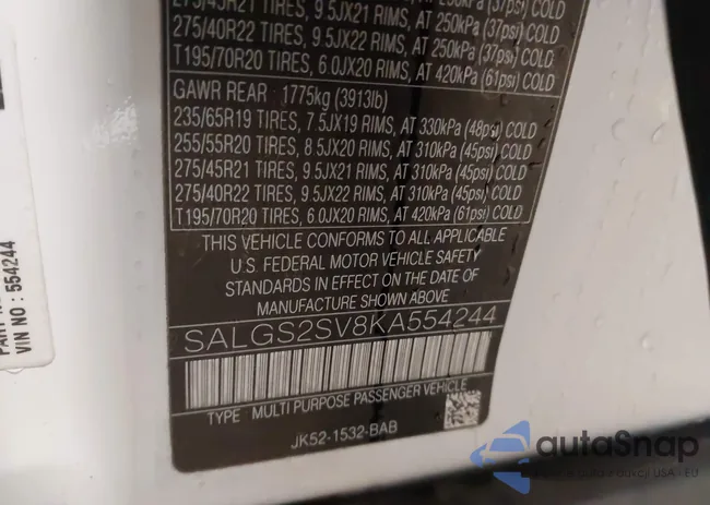 SALGS2SV8KA554244: 44105079
