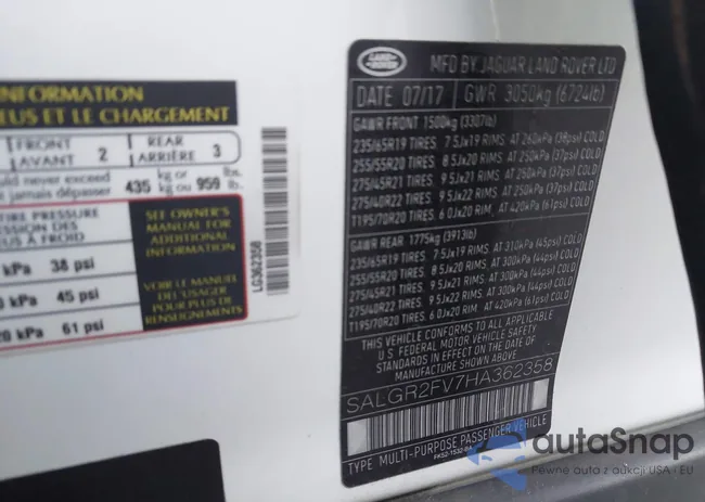 SALGR2FV7HA362358: 44105117