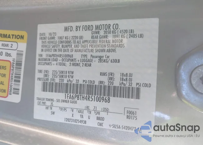 1FA6P8TH4R5100968: 44105120