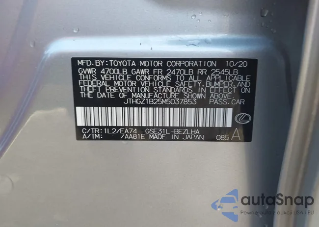 JTHGZ1B25M5037853: 44105127