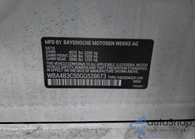 WBA4B3C50GG528673: 44104188