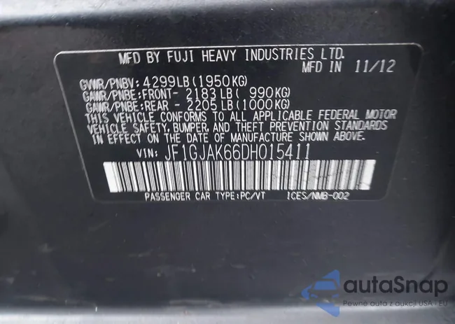 JF1GJAK66DH015411: 44104235