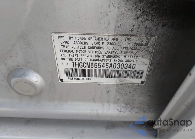 1HGCM66545A030340: 44104262