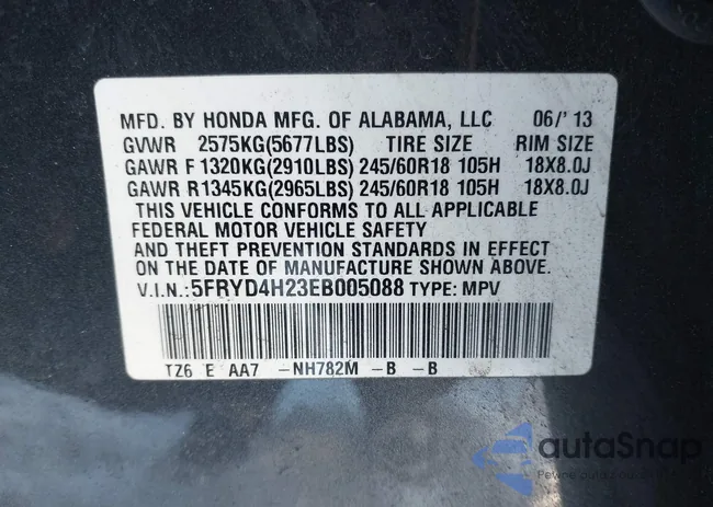 5FRYD4H23EB005088: 44104343