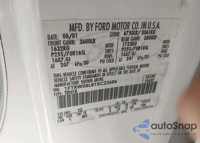 1FTRW08L81KC23686: 44104346