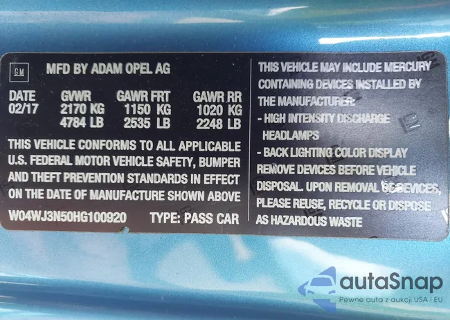 W04WJ3N50HG100920: 44104366