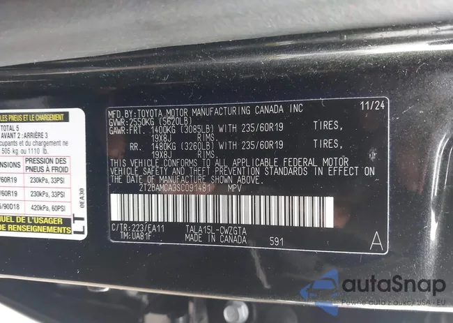 2T2BAMCA3SC091481: 44104382