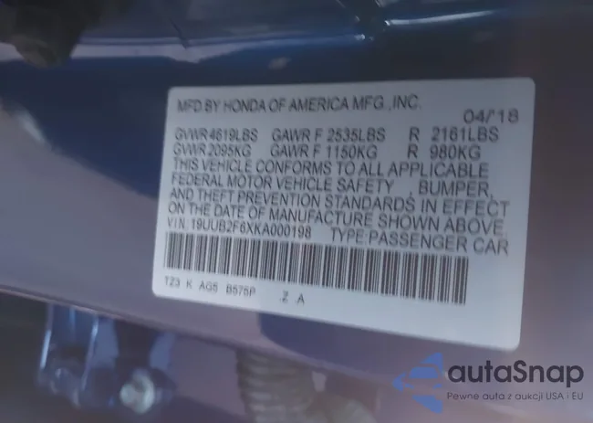 19UUB2F6XKA000198: 44104406