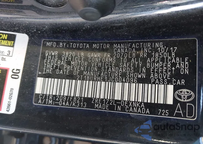 2T1BURHE1JC004096: 44104423