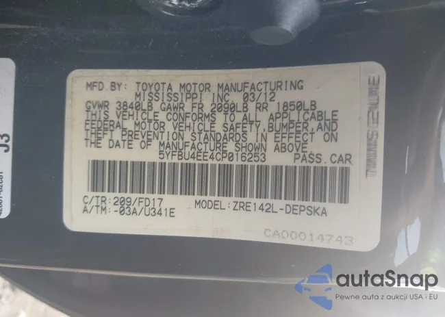 5YFBU4EE4CP016253: 44104434