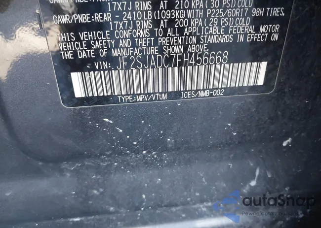 JF2SJADC7FH456668: 44104440