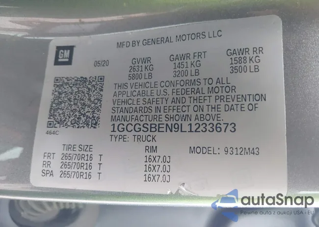 1GCGSBEN9L1233673: 44104498