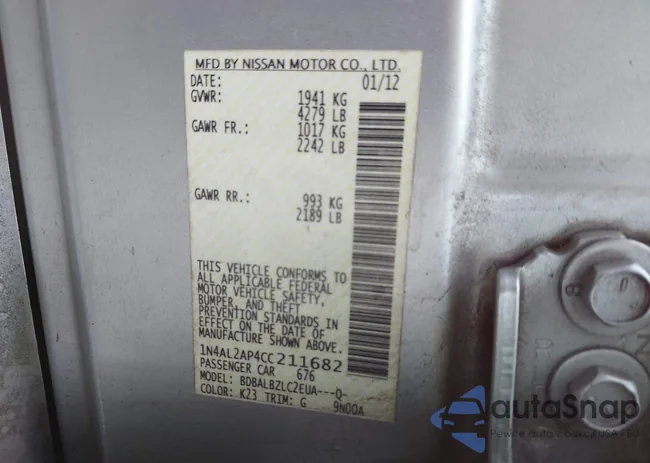 1N4AL2AP4CC211682: 44105694