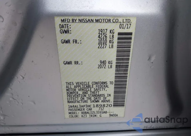 1N4AL3AP3HC189820: 44105778