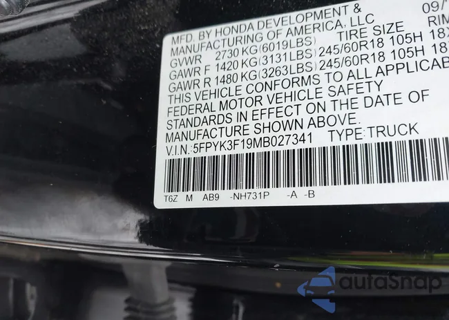 5FPYK3F19MB027341: 44105806