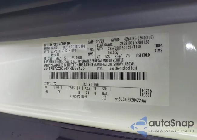 1FBAX2C84PKB37135: 44106087