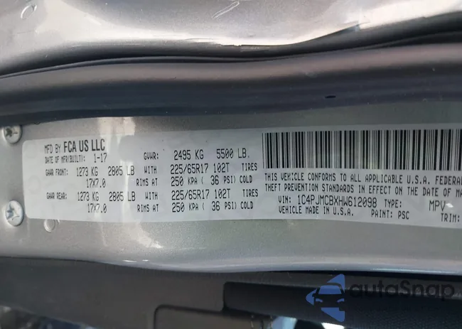 1C4PJMCBXHW612098: 44106141