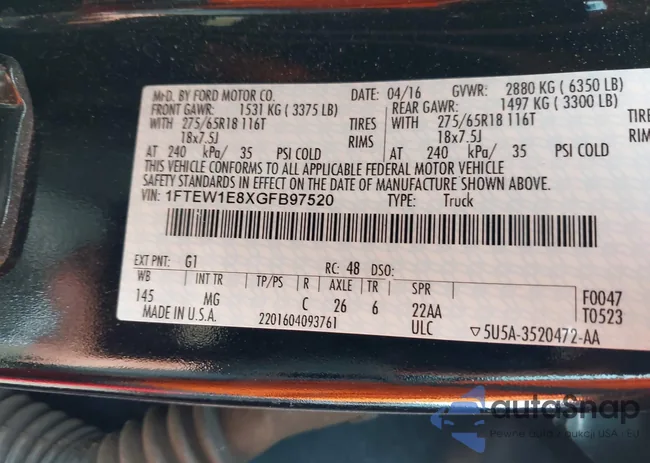 1FTEW1E8XGFB97520: 44105146