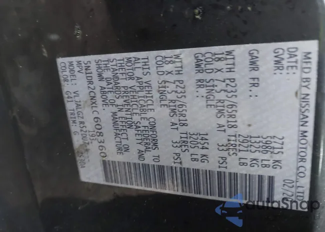 5N1DR2CNXLC608360: 44105220