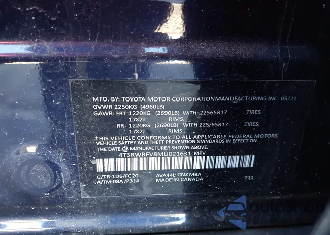 4T3RWRFV8MU021631: 44105271