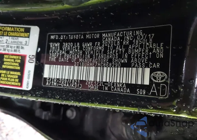 2T1BURHE7HC868290: 44105287