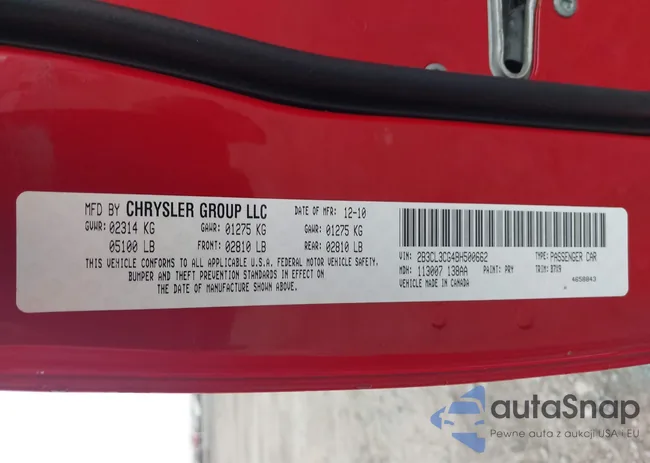 2B3CL3CG4BH500662: 44105292