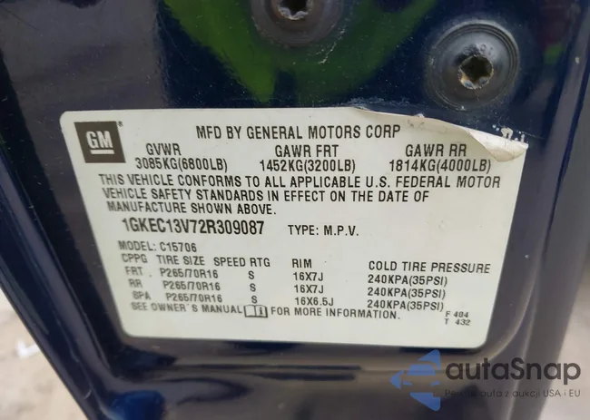 1GKEC13V72R309087: 44106558