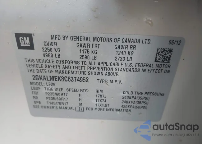 2GKALMEK8C6374952: 44106567