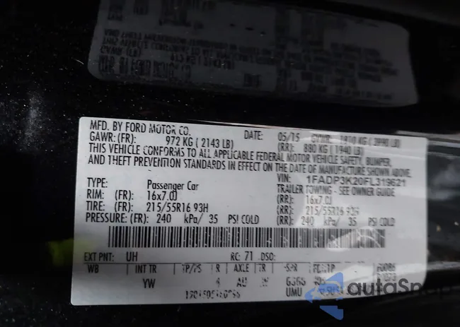 1FADP3K20FL319621: 44106597