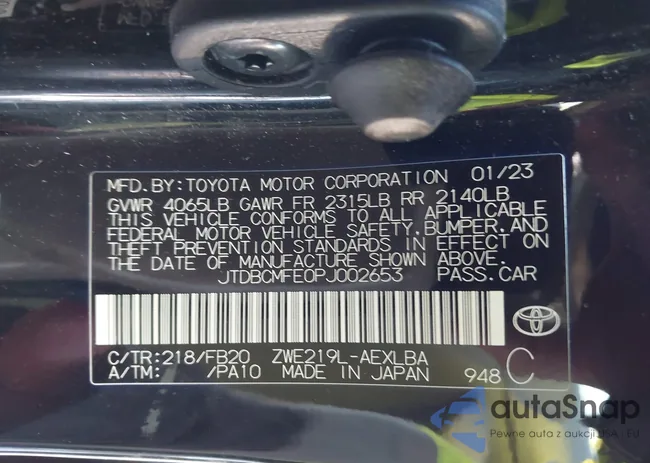 JTDBCMFE0PJ002653: 44106613