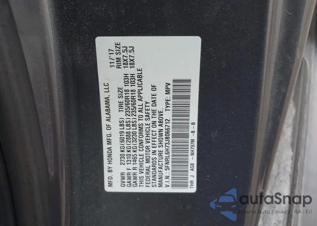 5FNRL6H73JB066712: 44106653