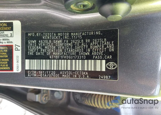 4T1BF1FK0GU173313: 44106657