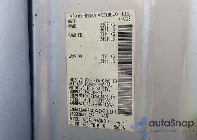 1N4AA6AP2GC406103: 44106685