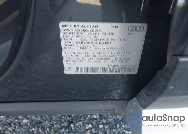 WA1BNAFY6J2181019: 44106721