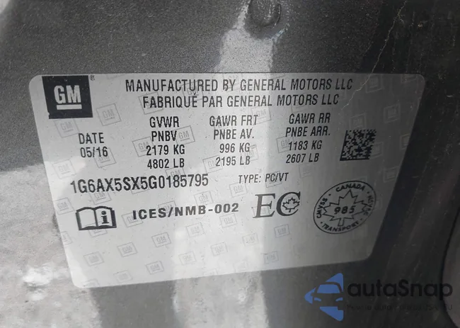 1G6AX5SX5G0185795: 44106830