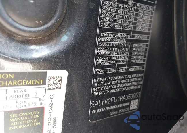 SALYV2FU1PA353953: 44106906