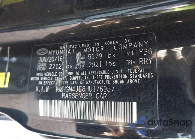 KMHGN4JE8HU176957: 44106946