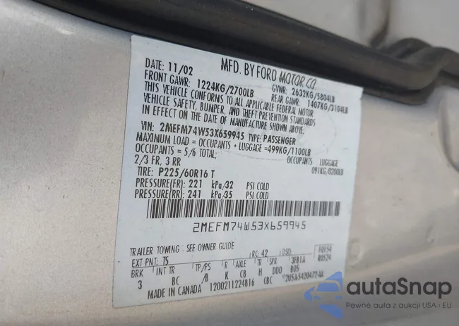 2MEFM74W53X659945: 44106947