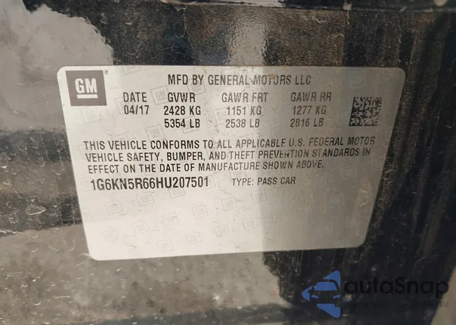 1G6KN5R66HU207501: 44106948