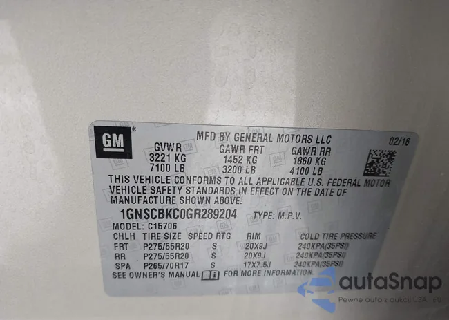 1GNSCBKC0GR289204: 44106993