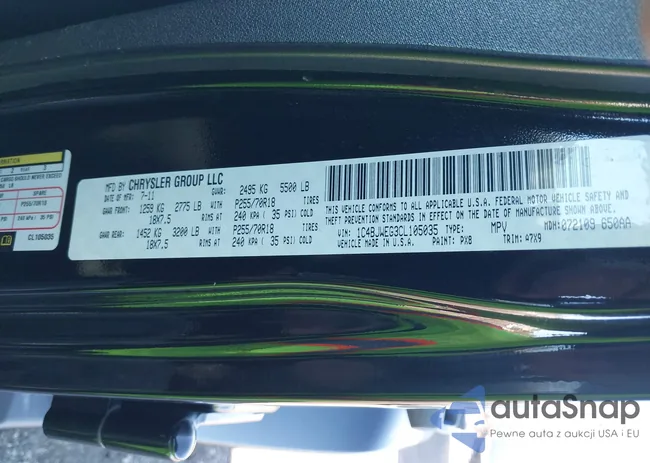 1C4BJWEG3CL105035: 44107008