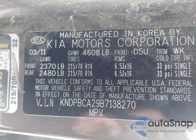 KNDPBCA29B7138270: 44107032