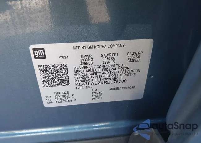 KL47LAE2XRB175700: 44107049