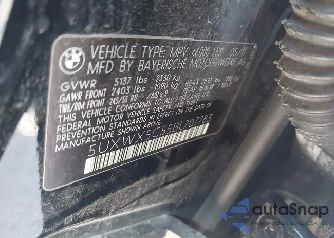 5UXWX5C55BL707783: 44106250