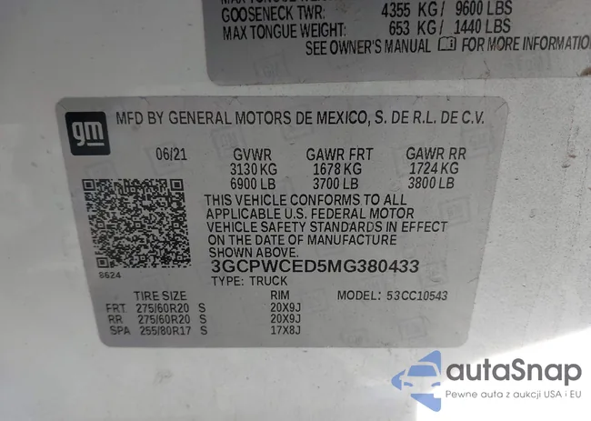 3GCPWCED5MG380433: 44106434